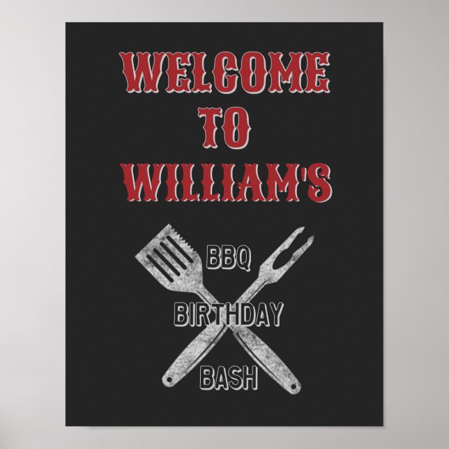 Affiche de bienvenue de fête d'anniversaire 11x14  (Devant)