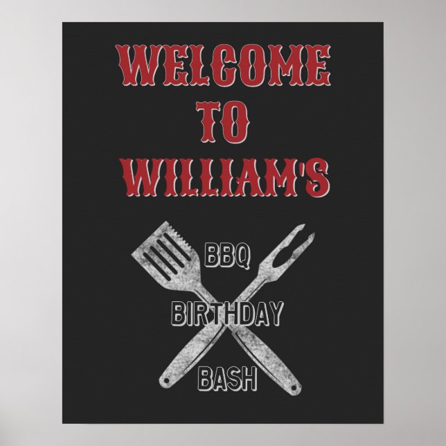 Affiche de bienvenue de fête d'anniversaire 16x20  (Devant)