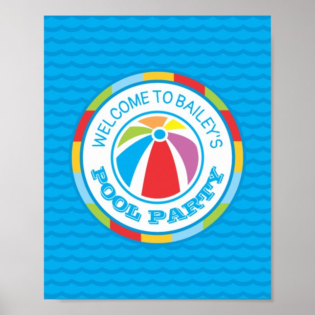 Affiche de bienvenue de fête de la Beach Ball (Devant)