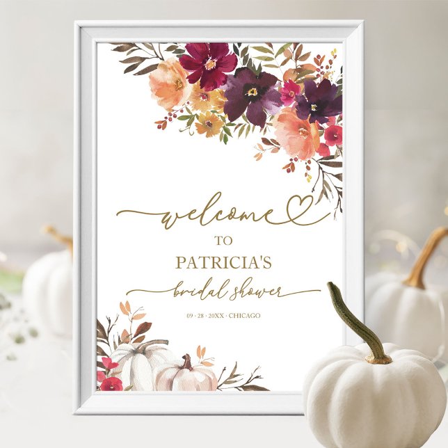 Affiche de bienvenue de Fête des mariées citrouill (Créateur téléchargé)