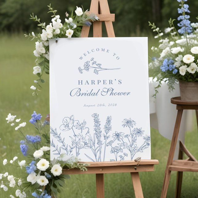 Affiche de bienvenue de Fête des mariées fleur sau (Créateur téléchargé)