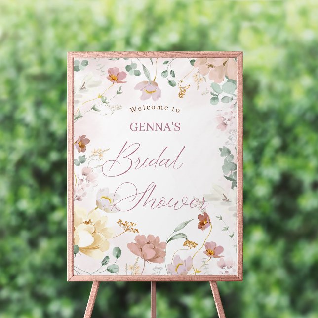 Affiche de bienvenue de Fête des mariées florale (Créateur téléchargé)
