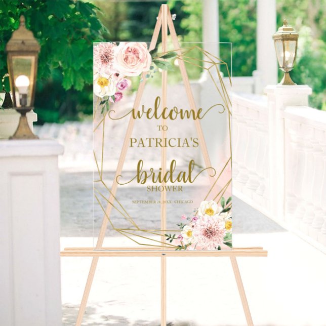 Affiche de bienvenue de Fête des mariées florale (Créateur téléchargé)