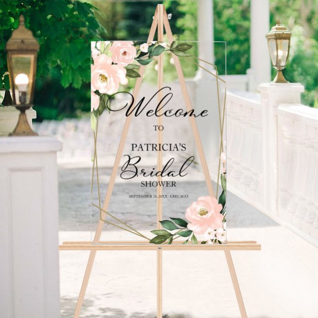 Affiche de bienvenue de Fête des mariées florale (Créateur téléchargé)