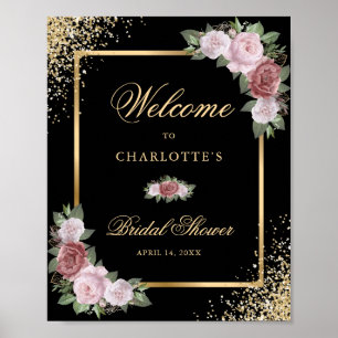 Affiche de bienvenue de Fête des mariées florale B