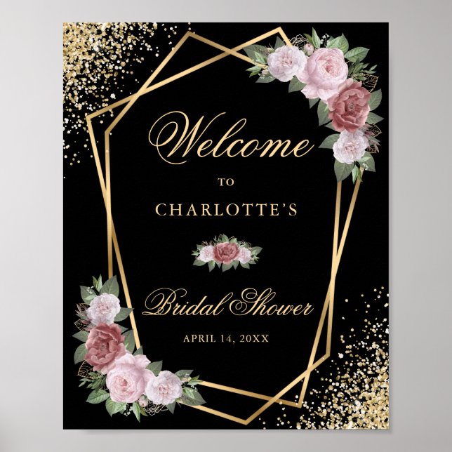 Affiche de bienvenue de Fête des mariées florale B (Devant)