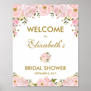 Affiche de bienvenue de Fête des mariées florale e