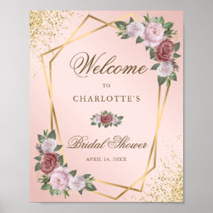 Affiche de bienvenue de Fête des mariées florale e