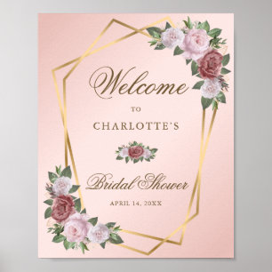 Affiche de bienvenue de Fête des mariées florale e