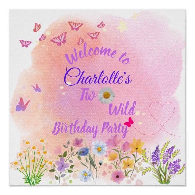 Affiche de bienvenue de fête du 2e anniversaire "T (Devant)