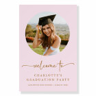 Affiche de bienvenue de graduation de la photo ros