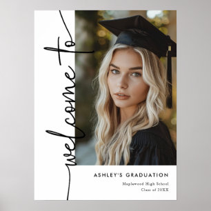 Affiche de bienvenue de graduation photo moderne