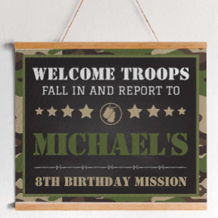 Affiche de bienvenue de la fête d'anniversaire Cam