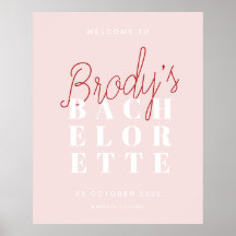Affiche de bienvenue de la fête de Bachelorette -