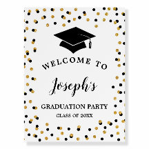 Affiche de bienvenue de la fête de graduation Part
