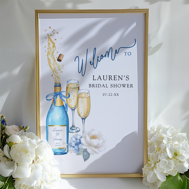 Affiche de bienvenue de la Fête des mariées Bubbly (Welcome Sign - Poster)