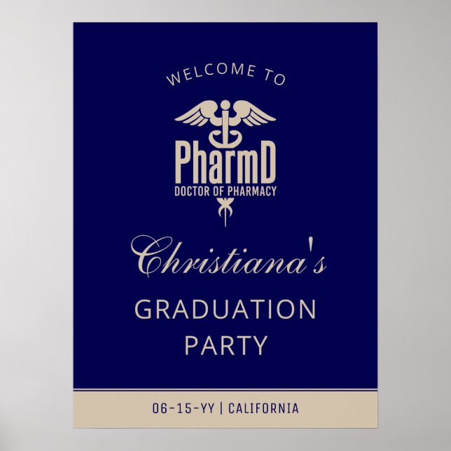 Affiche de bienvenue de la partie de graduation Ph (Devant)