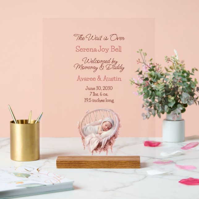 Affiche de bienvenue de la petite fille (Mariage)