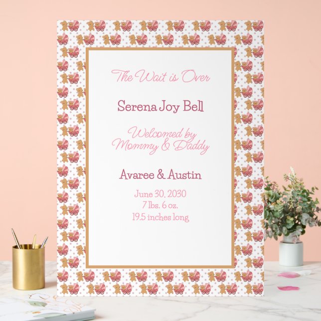 Affiche de bienvenue de la petite fille (Mariage)