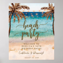 affiche de bienvenue de la plage tropicale