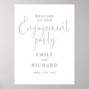 Affiche de bienvenue de l'engagement Sage Green