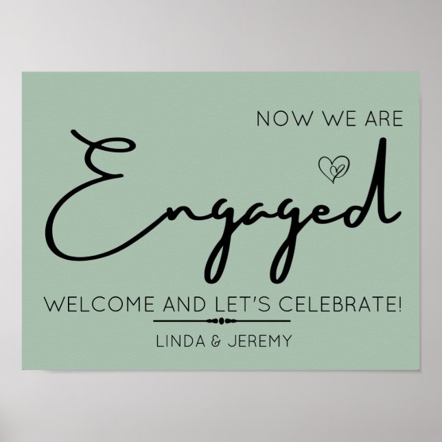 Affiche de bienvenue de l'engagement Sage Green (Devant)