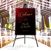 Affiche de bienvenue de luxe Gold Red et Black Mar