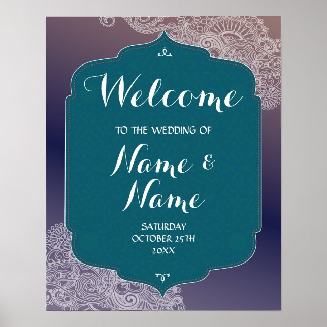 Affiche de bienvenue de mariage Affiche des Nuits  (Devant)