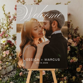 Affiche de bienvenue de mariage calligraphiée avec