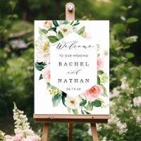Affiche de bienvenue de Mariage de trame Hexagon b
