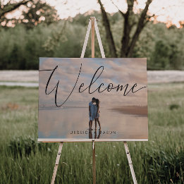 Affiche de bienvenue de mariage minimale élégante 