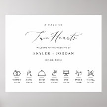 Affiche de bienvenue de mariage moderne élégante a