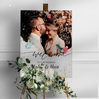 Affiche de bienvenue de mariage naturelle