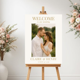 Affiche de bienvenue de mariage photo minimaliste