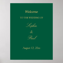 Affiche de bienvenue de mariage vert chasseresse b