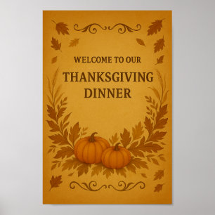 Affiche de bienvenue de Thanksgiving Poster d'au