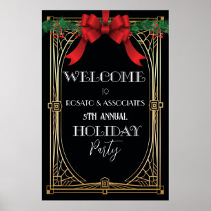 Affiche de bienvenue de vacances Art déco années 1