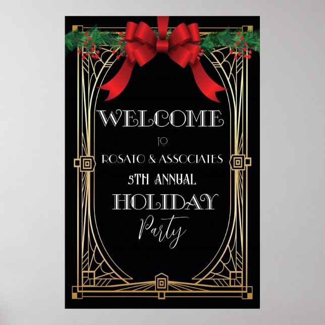 Affiche de bienvenue de vacances Art déco années 1 (Devant)