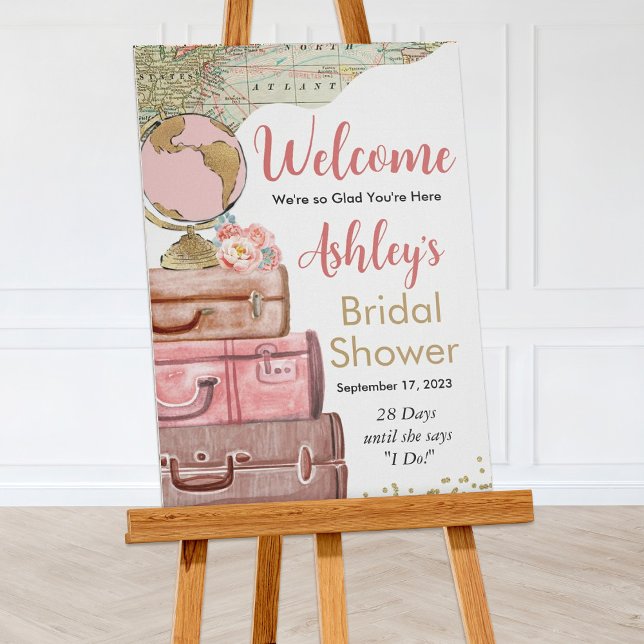 Affiche de bienvenue de valise de voyage (Créateur téléchargé)