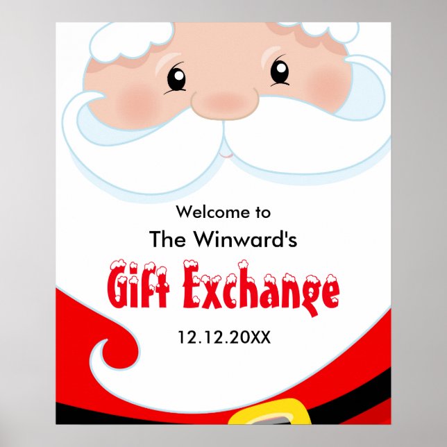 Affiche de bienvenue d'échange de cadeaux du Père  (Devant)
