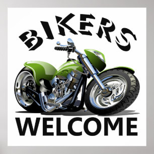 Affiche de bienvenue des motocyclistes
