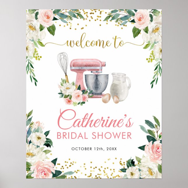 Affiche de bienvenue d'Fête des mariées Floral Kit (Devant)