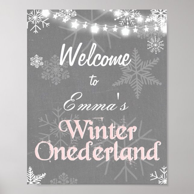Affiche de bienvenue d'hiver Onederland anniversai (Devant)