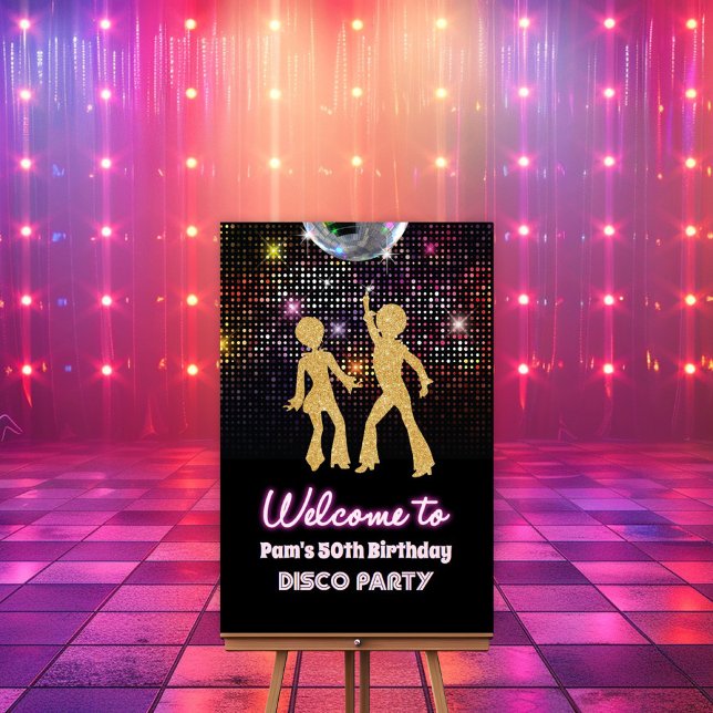 Affiche de bienvenue Disco les années 70 Party (Créateur téléchargé)