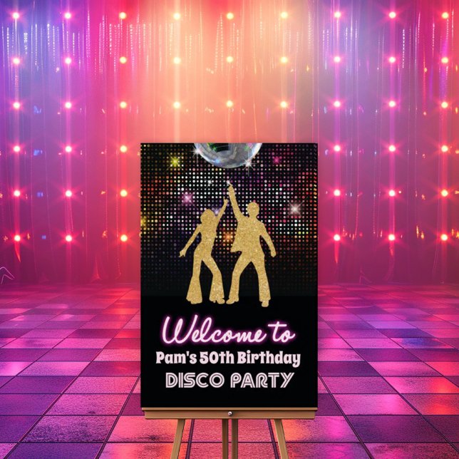 Affiche de bienvenue Disco Retro les années 70 Par (Créateur téléchargé)