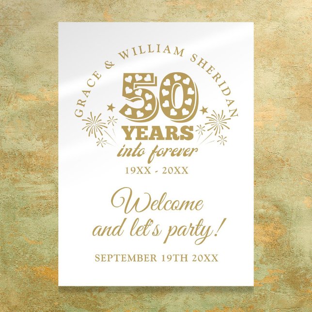 Affiche de bienvenue du 50e anniversaire de Foreve (Into Forever 50th Anniversary Welcome Sign)