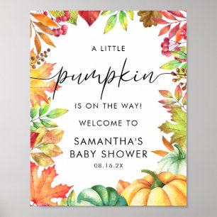 Affiche de bienvenue du Baby shower d'automne du p