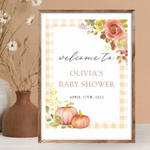 Affiche de bienvenue du Baby shower d'automne du p