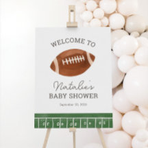 Affiche de bienvenue du Baby shower de football Li
