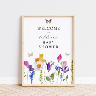 Affiche de bienvenue du Baby shower de temps de pr